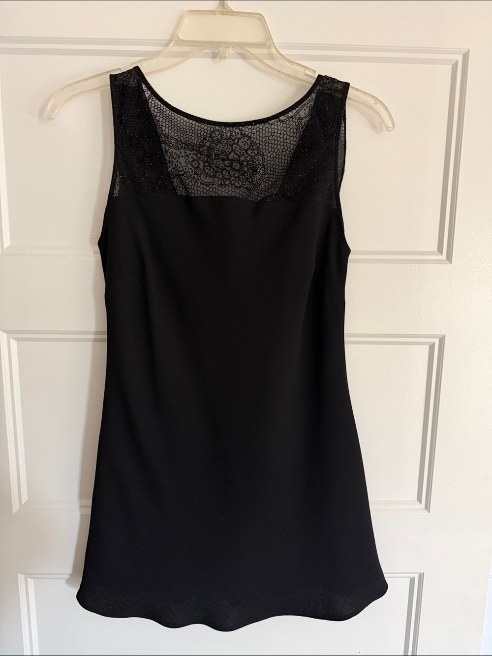 Evan Picone Black Petite Dress with Lace Yoke